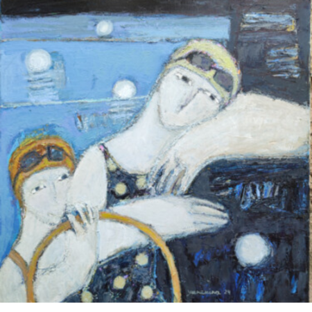 pastel-le bain-artiste-carlotta bonelli-italie